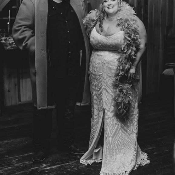 Bridal by Eloquii sequin gown WITH detachable skirt - Picture 2 of 7